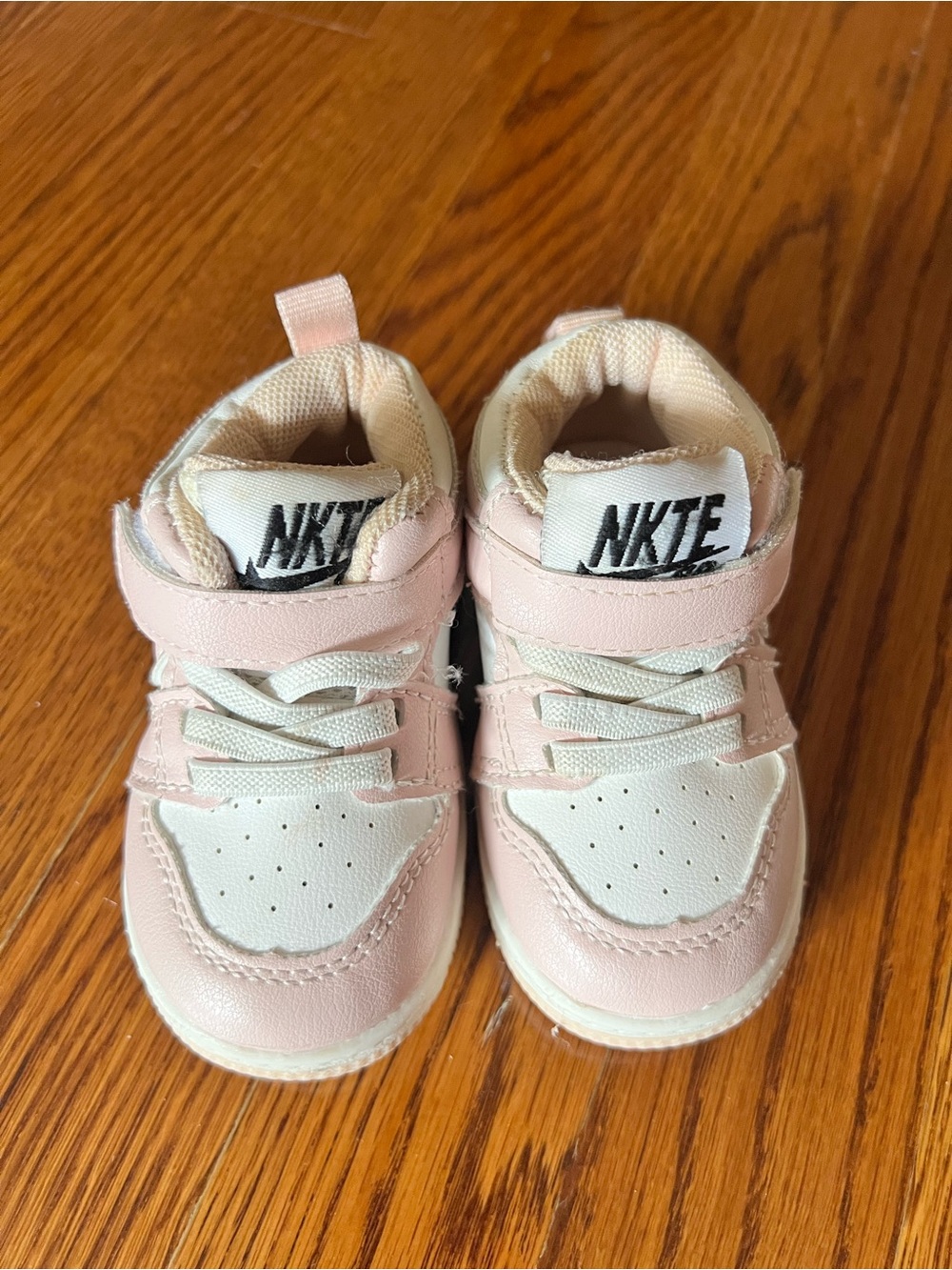 Nike Pink White baby Girl Velcro Closure Sneakers